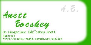 anett bocskey business card